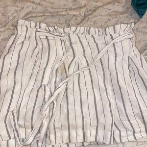 AERIE white tie paper bag shorts